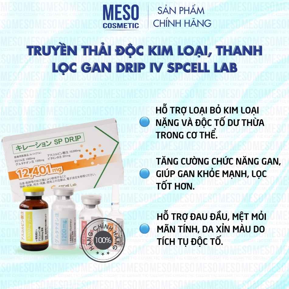 Truyền thải độc kim loại, thanh lọc gan Drip IV Spcell Lab